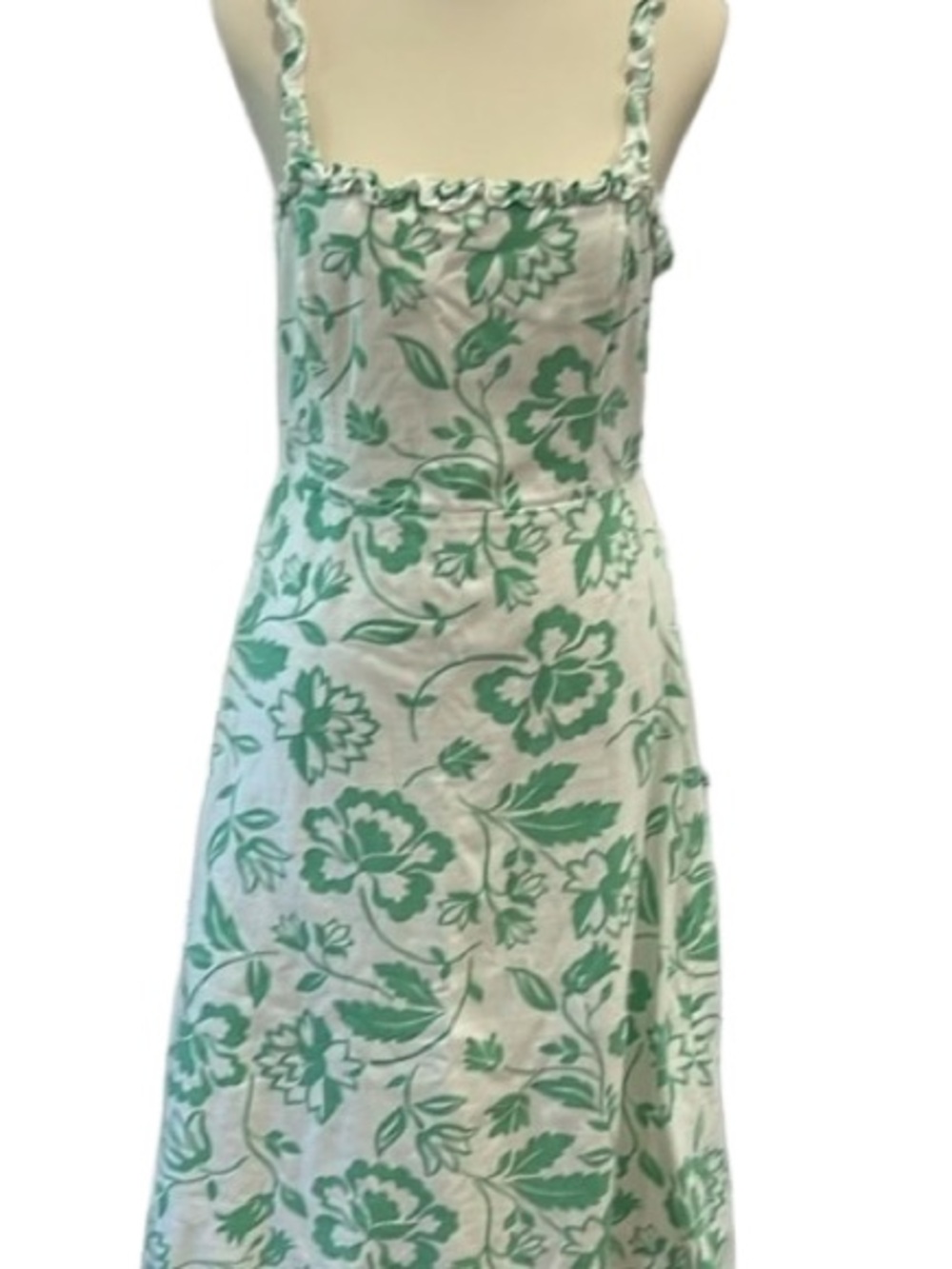 Draper James White and Green Floral Midi Dress